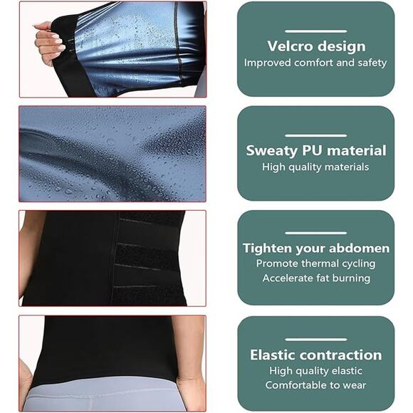 NWT ~ Women's Compression Workout Muscle T-Shirt Sauna Vest Sweat Top ~ MEDIUM - Picture 6 of 6